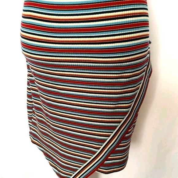 BCX Red White Blue Asymmetrical Hem Stripe Dress - Picture 5 of 16